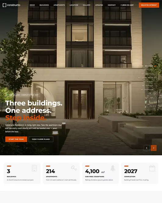 Constructo Residences demo screenshot