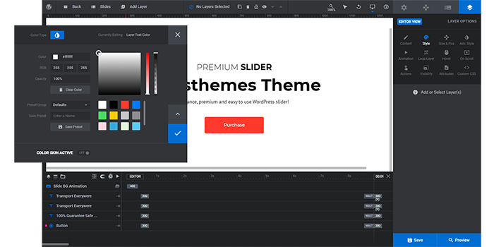 Revolution Slider Interface
